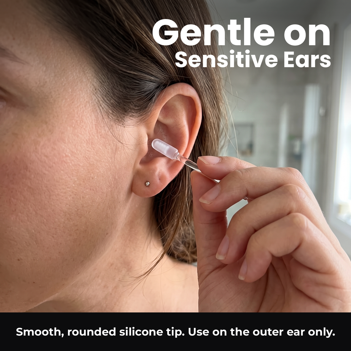 Voria EarClean gentle use on the outer ear