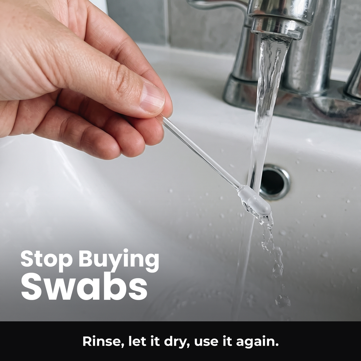 Voria EarClean rinsed under the tap for reuse