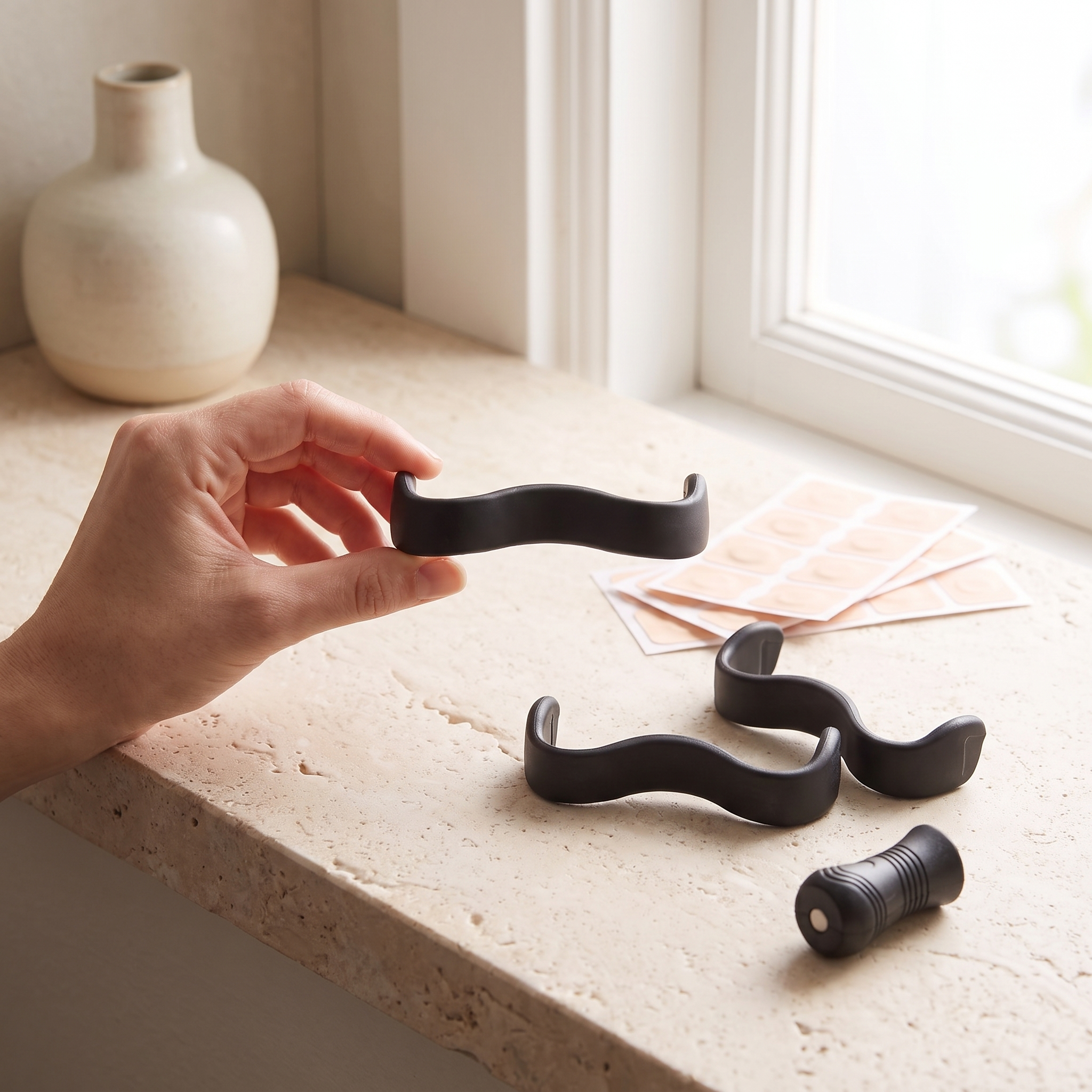 Flexible Voria BreezeFlow bridge and adhesive tabs in close detail