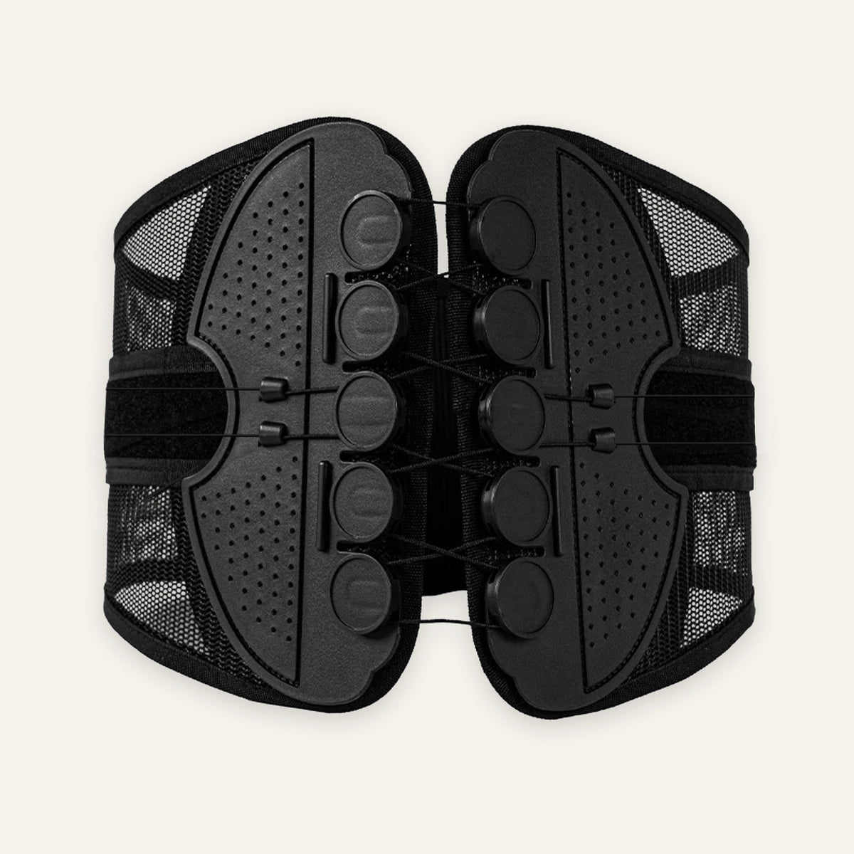Voria PostureEase pelvic and lumbar support belt on a light bone background